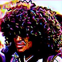 a black man with afro hair and glasses
